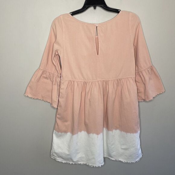 ANTHROPOLOGIE Holding Horses Dress Womens 6 Pink Dip Dye Mini Cotton Pockets - Picture 5 of 11